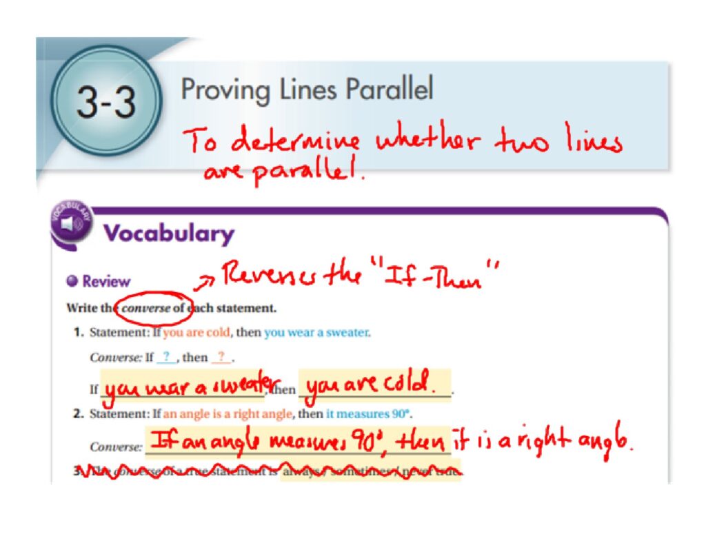 3.3 Proving Lines Parallel