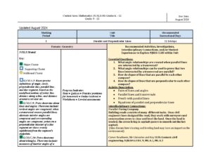 Geometry Unit 3 – Parallel and Perpendicular Lines