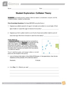 Gizmos Student Exploration: Collision Theory