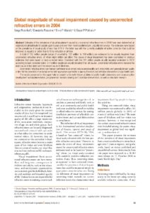 Global magnitude of visual impairment caused by uncorrected refractive errors in 2004
