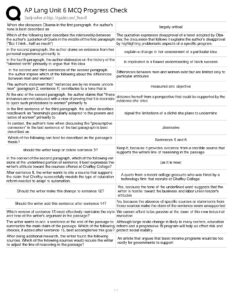 AP Lang Unit 6 MCQ Progress Check