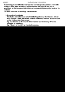 Overview of Sociology Branches