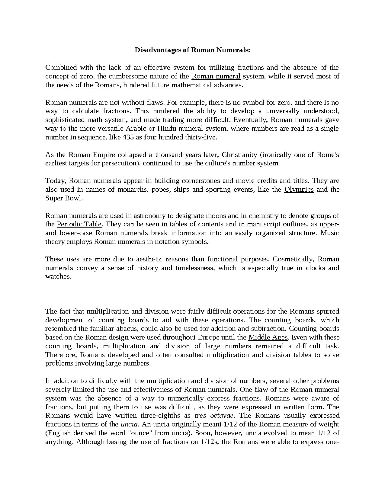 Drawbacks of Roman Numerals Explained