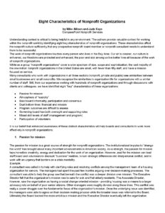 Key Traits of Nonprofit Organizations