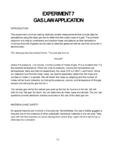 Ideal Gas Law: Molar Mass Experiment
