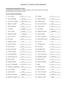 Chemistry 1A Nomenclature Practice