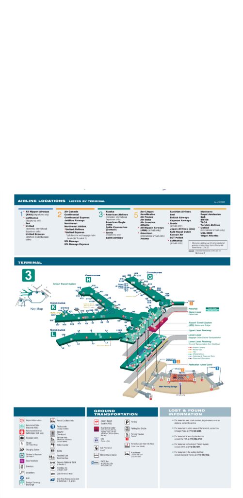 O'Hare Terminal 3 Airline Map