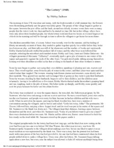 The Lottery 1948 by Shirley Jackson