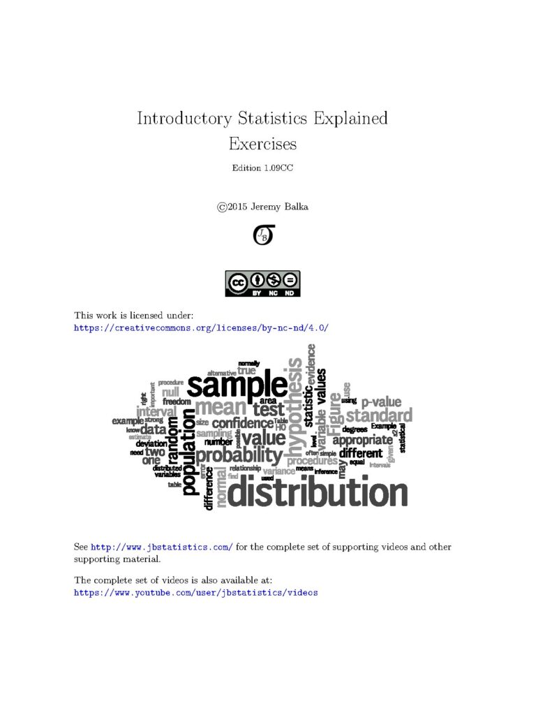 Introductory Statistics Explained Exercises