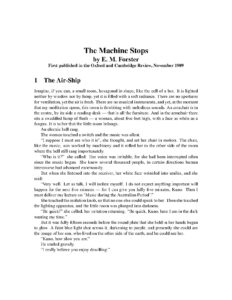 The Machine Stops Short story by E. M. Forster