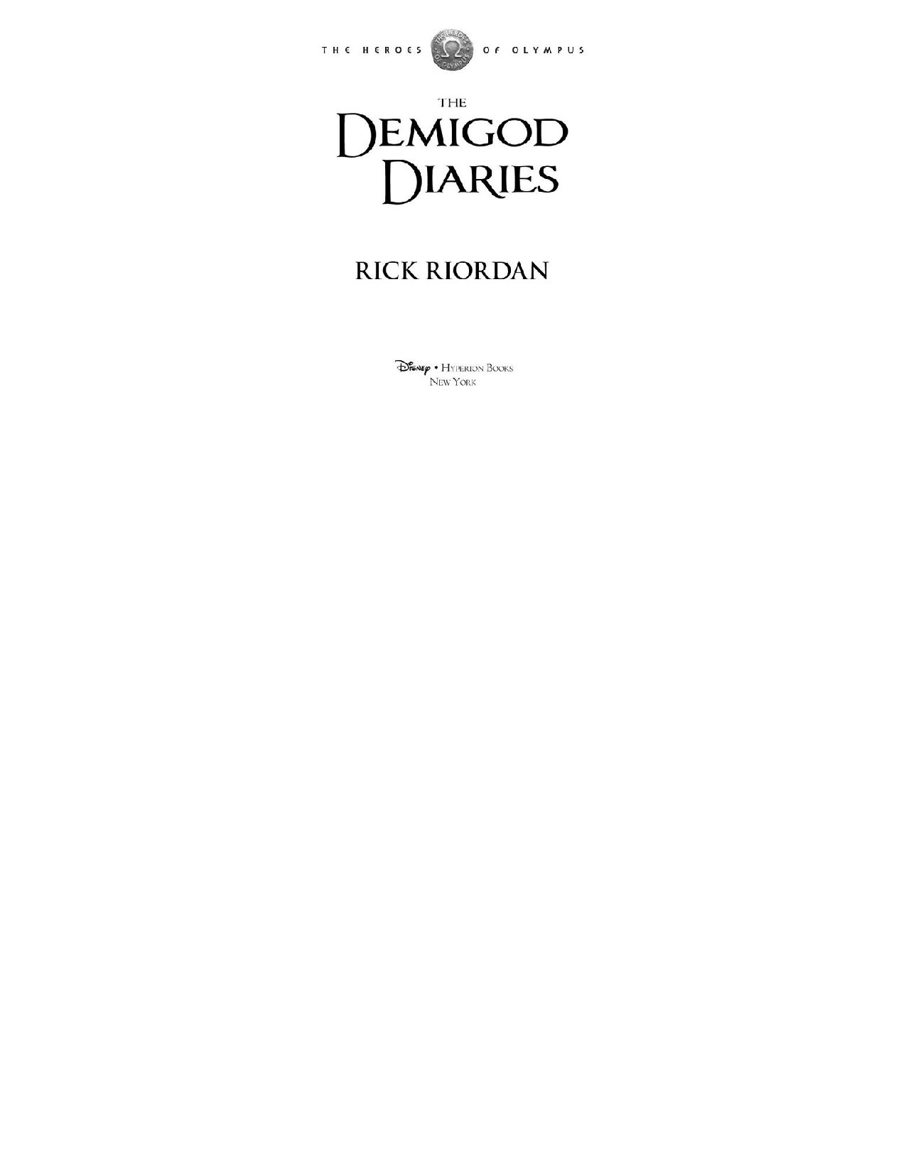 The Demigod Diaries By Rick Riordan