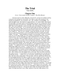 The Trial Novel by Franz Kafka