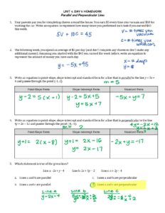 Unit 4 Day 9 Parallel Perpendicular Lines
