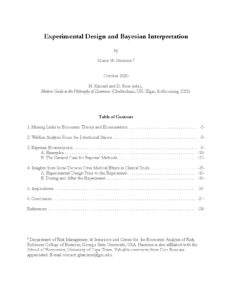 Experimental Design and Bayesian Interpretation by Glenn W. Harrison