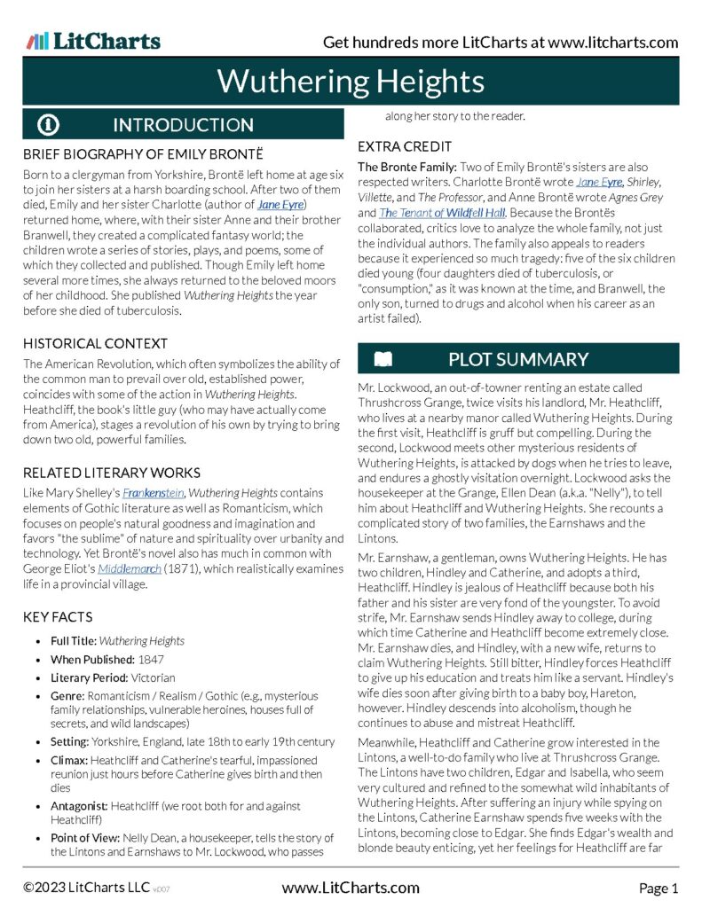 Wuthering Heights LitChart