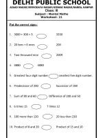 CBSE Class 3 Mathematics Practice Worksheets 22 Mental Maths