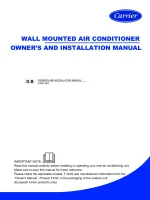 Carrier WALL MOUNTED AIR CONDITIONER OWNER’S AND INSTALLATION MANUAL