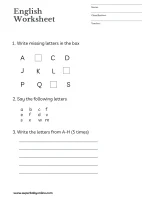 LKG English Worksheet
