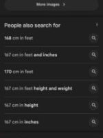 Thumbnail for 167 CM In Feet Google Search