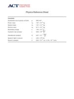 Thumbnail for Physics Reference Sheet