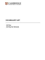 Thumbnail for A2 Key Vocabulary List