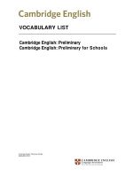 Thumbnail for Cambridge English: Preliminary Vocabulary List