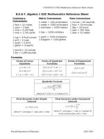 Thumbnail for B.E.S.T. Algebra 1 EOC Mathematics Reference Sheet