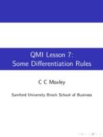 Thumbnail for QMI Lesson 7: Some Differentiation Rules