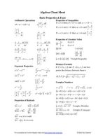 Thumbnail for Algebra Cheat Sheet Basic Properties & Facts