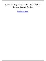 Thumbnail for Cummins Signature Isx And Qsx15 Shop Service Manual Engine PDF