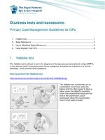 Thumbnail for Eye And Ear Primary Care Guidelines ENT Dizziness Tests And Manoeuvres 20130712