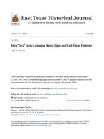 Thumbnail for Felix "Zero" Ervin: Louisiana Negro Slave and East Texas Freeman