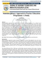 Thumbnail for Multidisciplinary Approach in Teacher Education Programme: A Study.