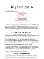 Thumbnail for July 14th Zodiac