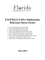 Thumbnail for Mathematics Reference Sheets Packet