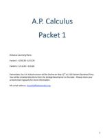 Thumbnail for A.P. Calculus Packet 1