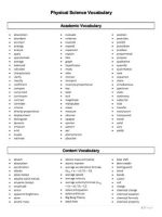 Thumbnail for Physical Science Vocab List