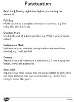 Thumbnail for Punctuation Worksheets With Answers