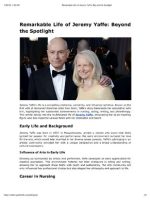 Thumbnail for Remarkable Life Of Jeremy Yaffe Beyond The Spotlight