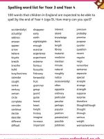 Thumbnail for Spelling word list for Year 3 and Year 4