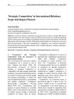 Thumbnail for Strategic Competition' In International Relations Scope And Impact Factors