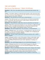 Thumbnail for The Last Lesson Short Answer Type Questions 3 Marks (30 40 Words)