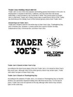 Thumbnail for Trader Joes Holiday Hours