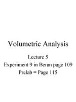 Thumbnail for Experiment 9 A Volumetric Analysis Pre Lab Answers