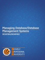 Thumbnail for Managing Database/Database Management Systems DCAP204/DCAP402
