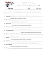 Thumbnail for Mental Health Terminology Worksheet