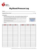 Thumbnail for Free Printable Blood Pressure And Pulse Log