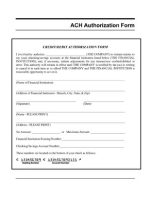 Thumbnail for ACH Authorization Form